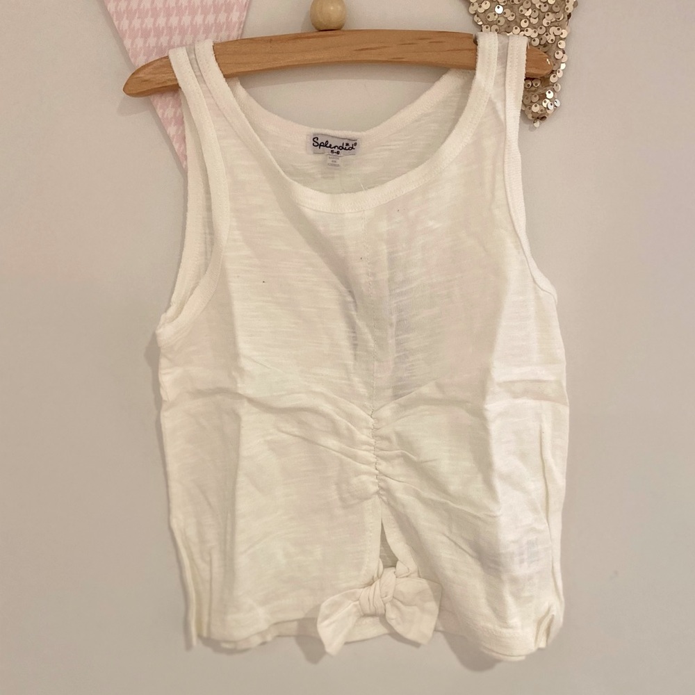Splendid- 5-6T pant/tank set.  Off white tank, orange tie-dye cropped leggings